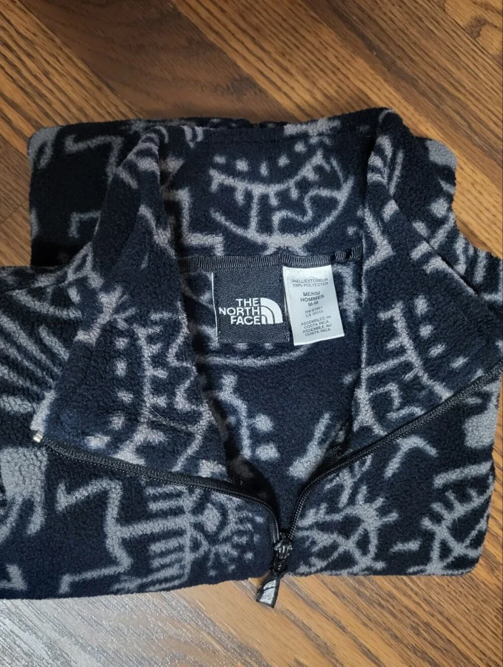 Fleece Full Zip NORTH FACE Vest Tribal People GEOMETRIC Print Mens M / Womens L